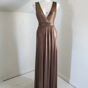 Vintage Metallic Gold & Brown Gladiator Goddess Gown size S